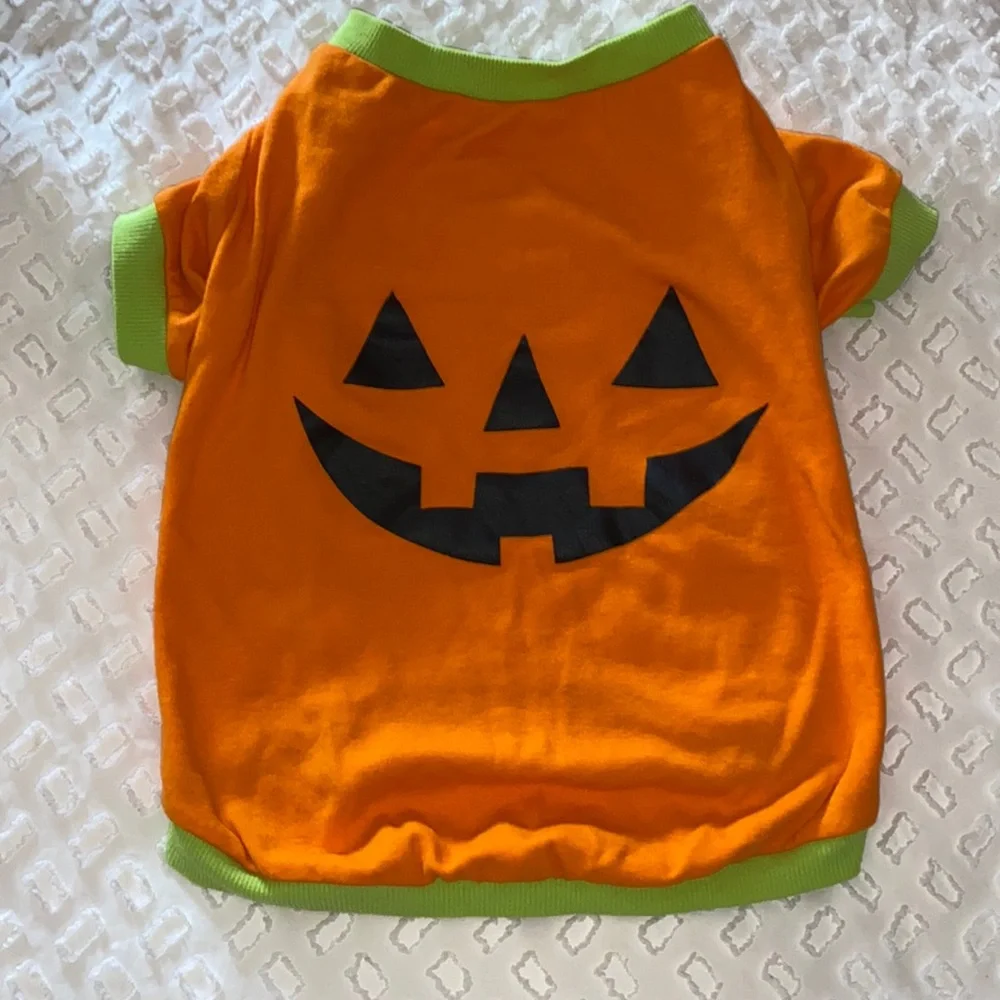 NEW Dog Pet Orange Pumpkin Halloween Shirt
